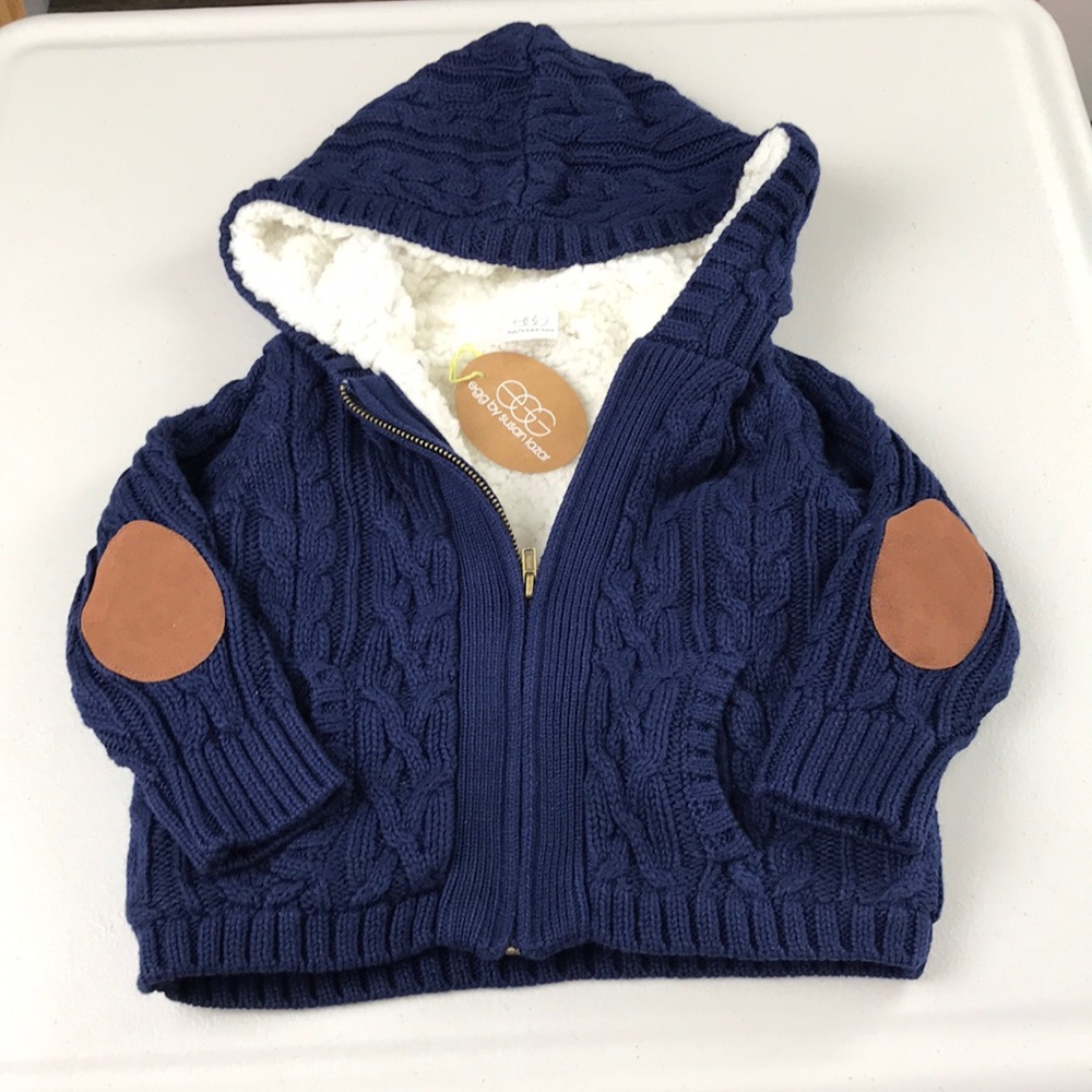 Nwt egg by Susan Lazar cable hoodie sweater‎